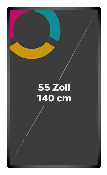55 inch screen 4K (portrait)
