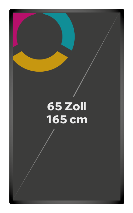 65 inch screen 4K (portrait)